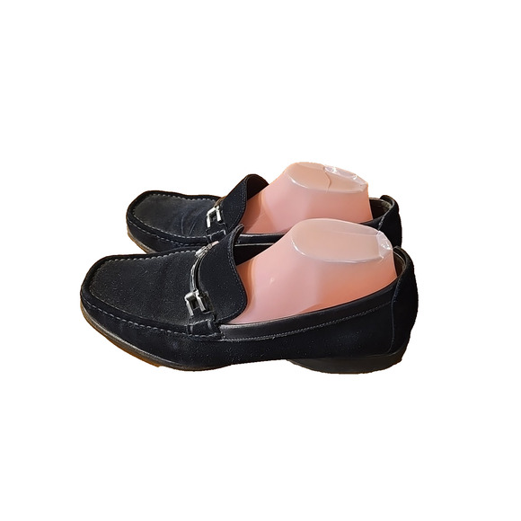 Salvatore Ferragamo Pasquale Mens Horsebit Moccasin Loafer Black‎ Suede 9EE $680 main image 7